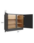 Vienna Black 39" Full Height Door Base Cabinet