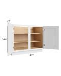 Gramercy White 42" Full Height Door Base Cabinet