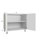 Euro Gloss White 42" Full Height Door Base Cabinet
