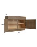 Midtown Mocha Shaker 48" Base Cabinet