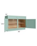 Midtown Mint Green Shaker 48" Base Cabinet