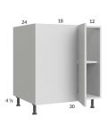 Euro White Grain 37" - 40" Full Height Door Blind Base Corner Cabinet