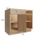 Asheville Rift Oak Shaker 39" Blind Corner Base Cabinet