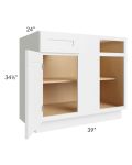 Brighton White Shaker 42" Blind Base Cabinet
