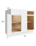 Southport White Shaker 42" Blind Base Cabinet