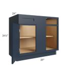 Southport Blue Shaker 42" Blind Base Cabinet