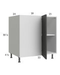 Euro Cafe 40" - 43" Full Height Door Blind Base Corner Cabinet