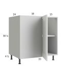 Harbor White 40" - 43" Full Height Door Blind Base Corner Cabinet