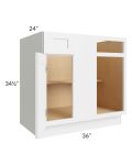 Stratton White Shaker 42"-45" Blind Base Cabinet