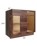 Farmhouse Walnut Shaker 42"-45" Blind Base Cabinet