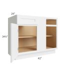 Brighton White Shaker 45" Blind Base Cabinet