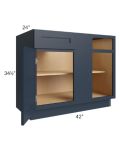 Southport Blue Shaker 45" Blind Base Cabinet