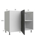 Euro Cafe 49" - 52" Full Height Door Blind Base Corner Cabinet 