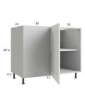 Harbor White 49" - 52" Full Height 2-Door Blind Base Corner Cabinet