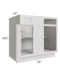 Heather Grey Shaker 39"-42" Blind Base Corner Cabinet