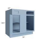 Sky Blue Shaker 39"-42" Blind Base Corner Cabinet