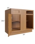 Artisan Walnut Shaker 42"-45" Blind Base Corner Cabinet