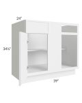 Portland White 42"-45" Blind Base Corner Cabinet