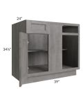 Providence Slate Grey 42"-45" Blind Base Corner Cabinet 