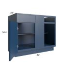 Portland Navy Blue 45"-48" Blind Base Corner Cabinet