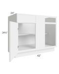 Portland White 45"-48" Blind Base Corner Cabinet 