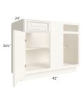 Signature Vanilla Glaze 45"-48" Blind Base Corner Cabinet