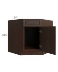 Biscotti Caf?? Glazed 36" Diagonal Corner Sink Base Cabinet