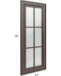 Biscotti Caf?? Glazed 15x36 Mullion Glass Door