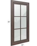 Biscotti Caf?? Glazed 18x36 Mullion Glass Door