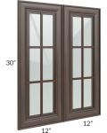 Biscotti Caf?? Glazed 24x30 Mullion Glass Door