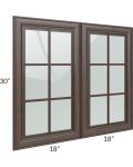 Biscotti Caf?? Glazed 36x30 Mullion Glass Door