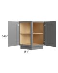 Stratton Dark Grey Shaker 24" Angle Base Cabinet 