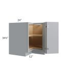 Asheville Grey Shaker 36" Lazy Susan Base Cabinet