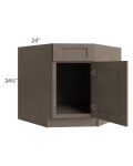 Providence Natural Grey 36" Base Diagonal Corner Sink Cabinet