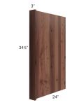Farmhouse Walnut Shaker Appliance End Panel with a 3" Return