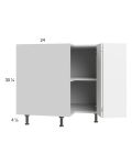 Euro Gloss White 33" Corner Base Cabinet