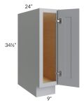 Asheville Grey Shaker 9" Full Height Door Base Cabinet