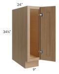 Asheville Rift Oak Shaker 9" Full Height Door Base Cabinet