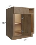 Midtown Mocha Shaker 36" - 41-1/2" Blind Base Corner Cabinet