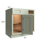 Midtown Pistachio Green Shaker 39" - 45" Blind Base Corner Cabinet