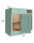 Midtown Mint Green Shaker 39" - 45" Blind Base Corner Cabinet