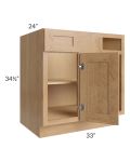 Midtown Timber Shaker 39" - 45" Blind Base Corner Cabinet
