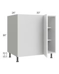 Milan White Gloss 39" - 42" Full Height Door Blind Base Corner Cabinet