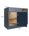 Midtown Blue Shaker 42" - 48" Blind Base Corner Cabinet