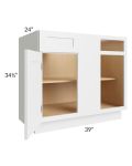 Vail White Shaker 42"-45" Blind Base Corner Cabinet