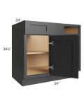 Midtown Black Shaker 42" - 48" Blind Base Corner Cabinet
