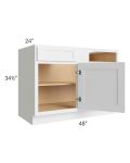 Stratus White 48" - 52" Blind Base Cabinet