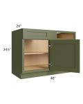 Midtown Hunter Green Shaker 48" - 51" Blind Base Corner Cabinet