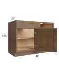 Midtown Mocha Shaker 48" - 51" Blind Base Corner Cabinet