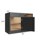 Midtown Black Shaker 48" - 51" Blind Base Corner Cabinet